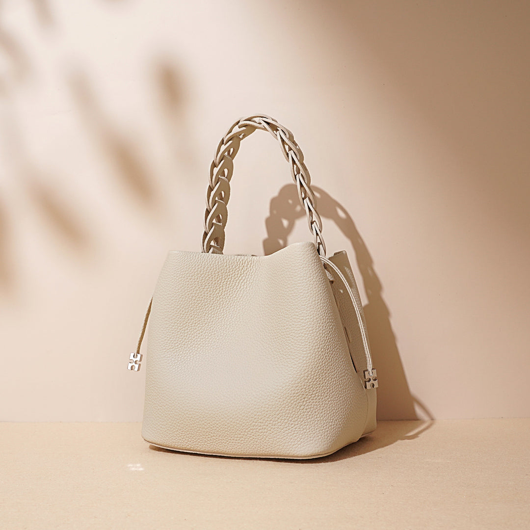 Bolso Bandolera de Piel Genuina con Textura de P Piel de Grano Superior, Nueva Colección Primavera