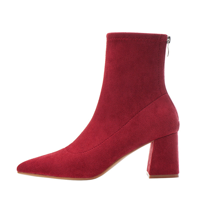 Botines cortos rojos para mujer