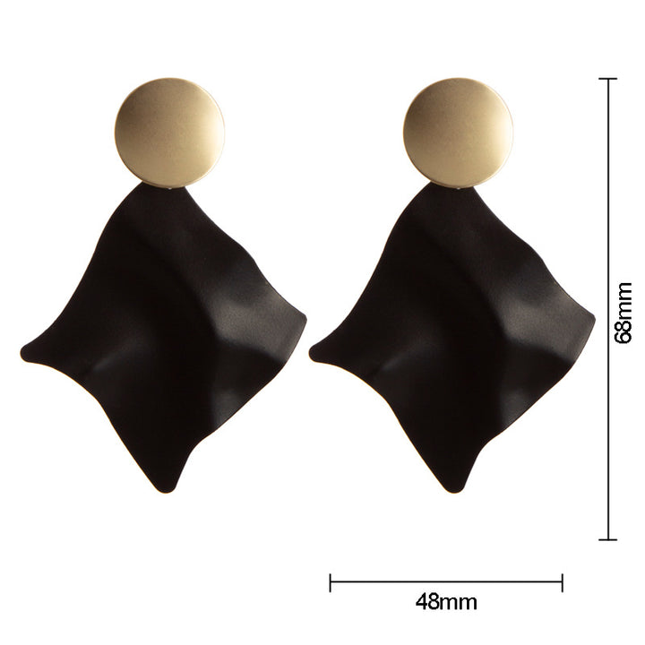 Pendientes geométricos retro, pendientes negros y dorados