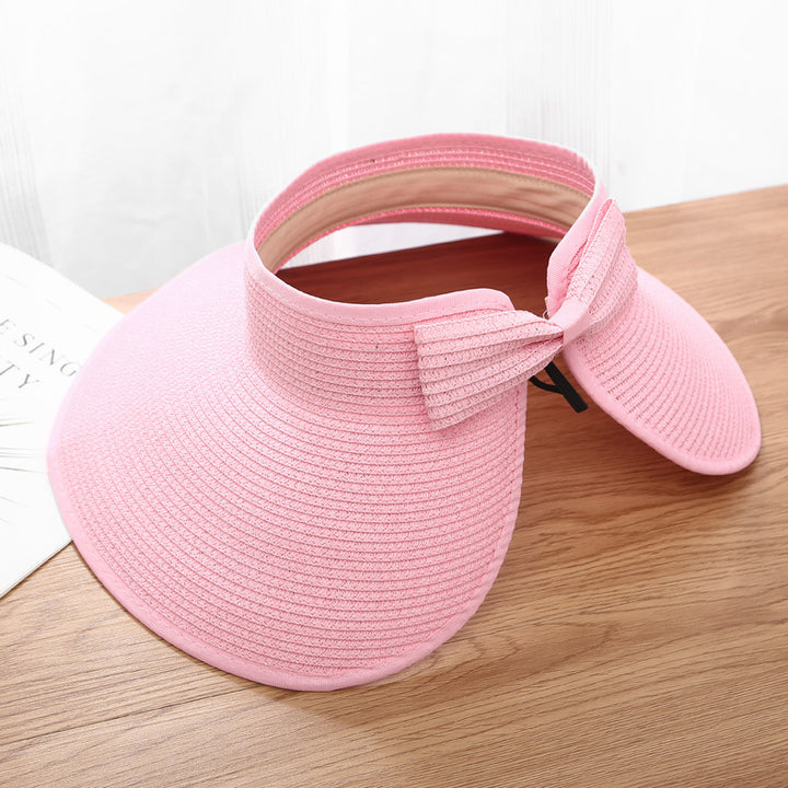 Sombrero de paja portátil plegable de verano con protección solar