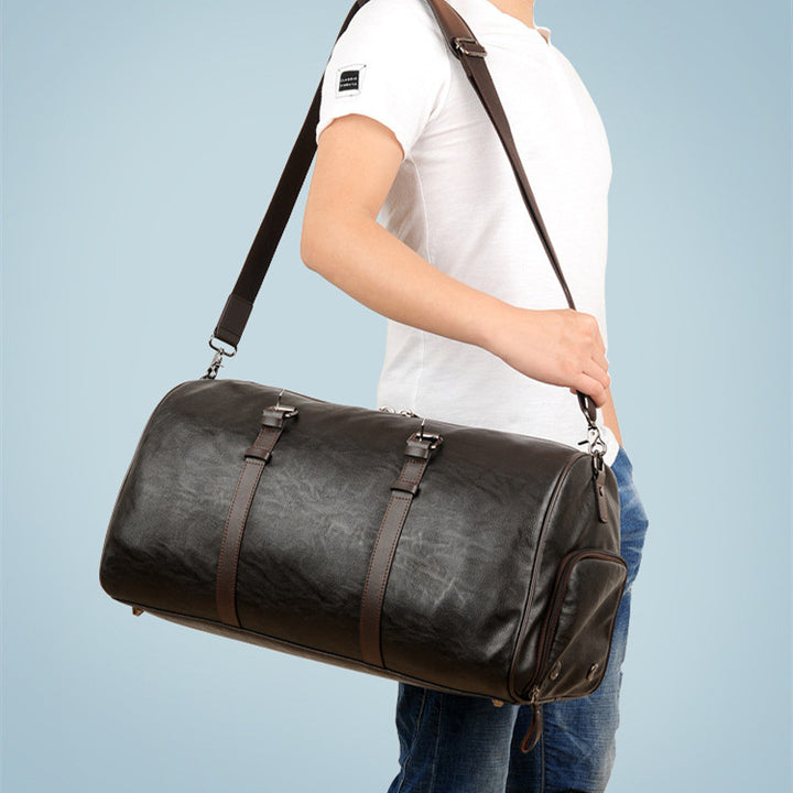Bolso de viaje de cuero sencillo de gran capacidad