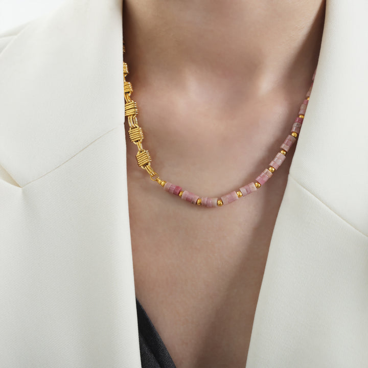 Fashion Personality Bends And Hitches Ornament Multi Colors Natural Stone Beaded Design Copper Jewelry Suit