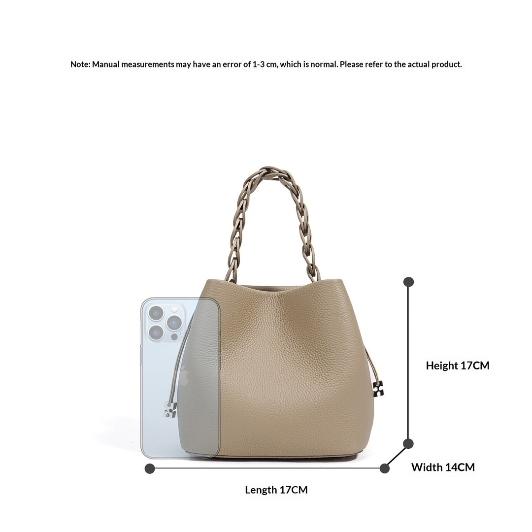 Bolso Bandolera de Piel Genuina con Textura de P Piel de Grano Superior, Nueva Colección Primavera