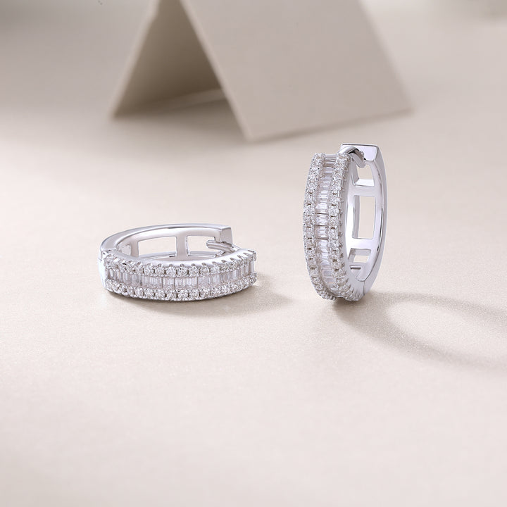 Pendientes de moissanita de alta calidad de plata 925 y platino