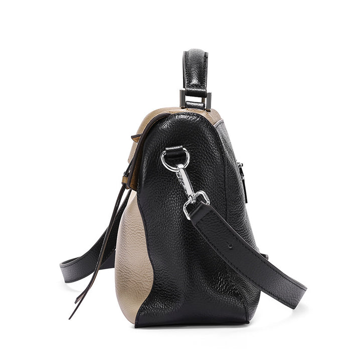 Sac messager portable en cuir de vachette