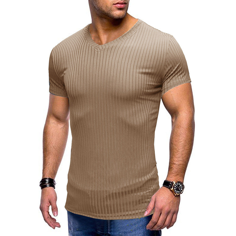 Solid Color Small V Neck European And American Men&