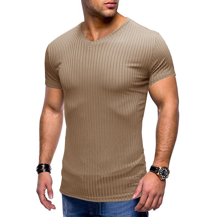 Solid Color Small V Neck European And American Men&