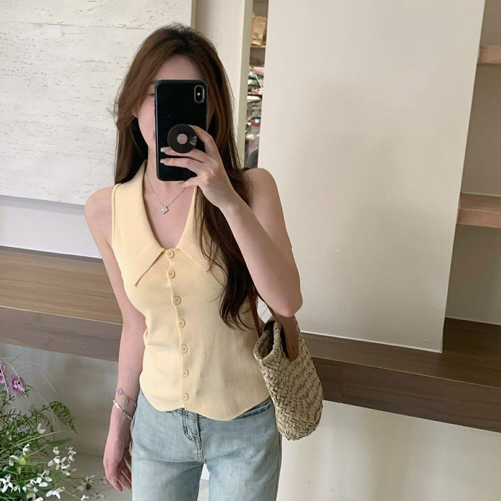 White Vest For Knitted Shirt Women
