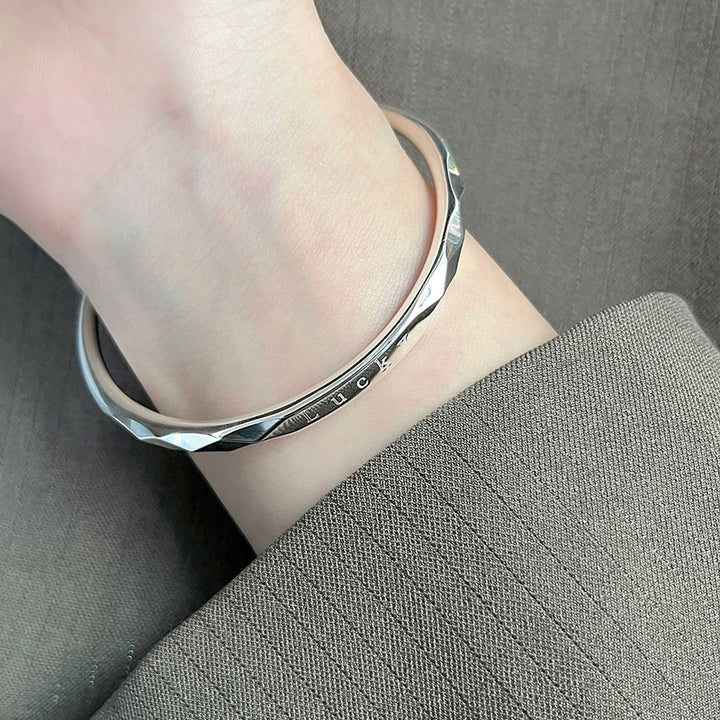 Pulsera de plata de ley para mujer, pulsera de plata 999 pura, pulsera de la suerte
