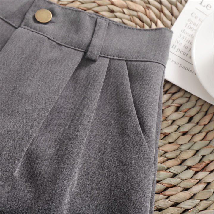 Pantalones cortos casuales de pernera ancha, de color sólido, enrollables y que combinan con todo