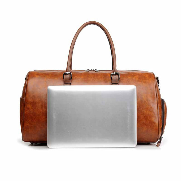 Bolso de viaje de cuero sencillo de gran capacidad