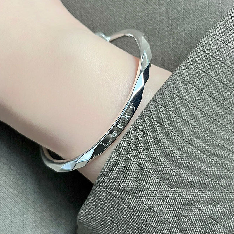Pulsera de plata de ley para mujer, pulsera de plata 999 pura, pulsera de la suerte