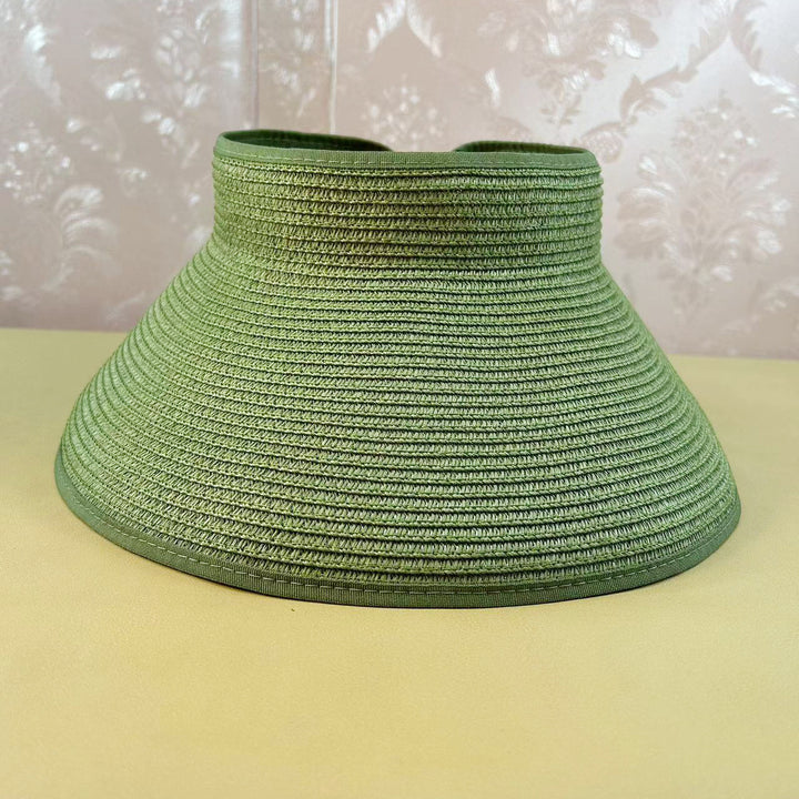 Sombrero de paja portátil plegable de verano con protección solar