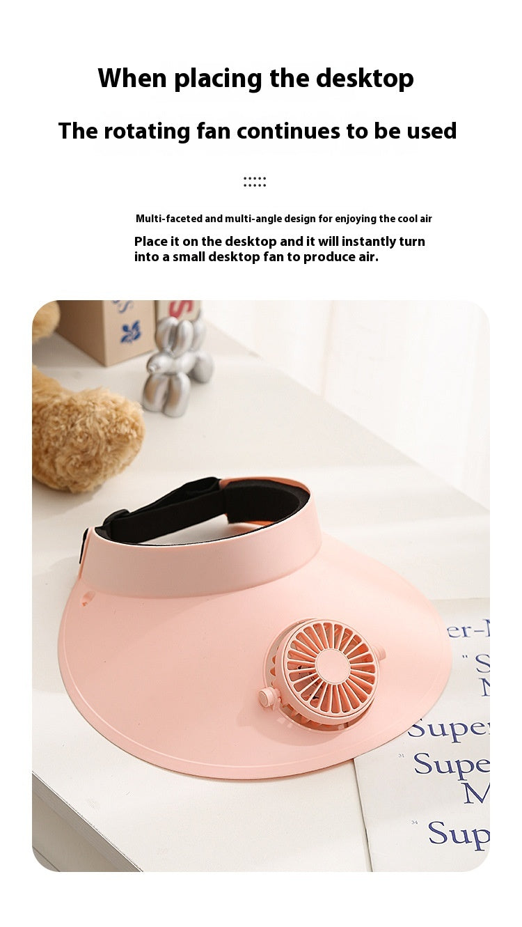 USB Rechargeable Sun Protection Adjustable Hat Fan