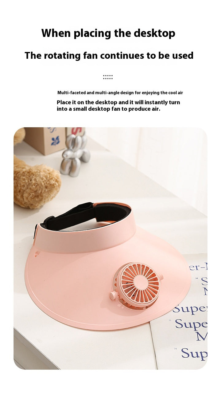 USB Rechargeable Sun Protection Adjustable Hat Fan