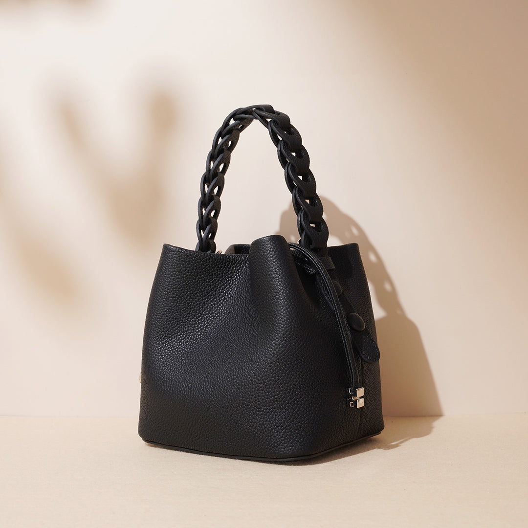 Bolso Bandolera de Piel Genuina con Textura de P Piel de Grano Superior, Nueva Colección Primavera