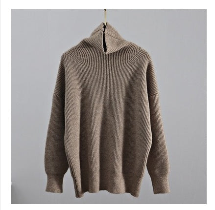 Suéter de Cachemir para Mujer Cuello Alto Jerséis Tops Liso