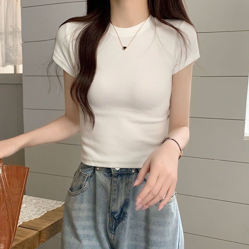 Red Retro American Short-sleeved Women&