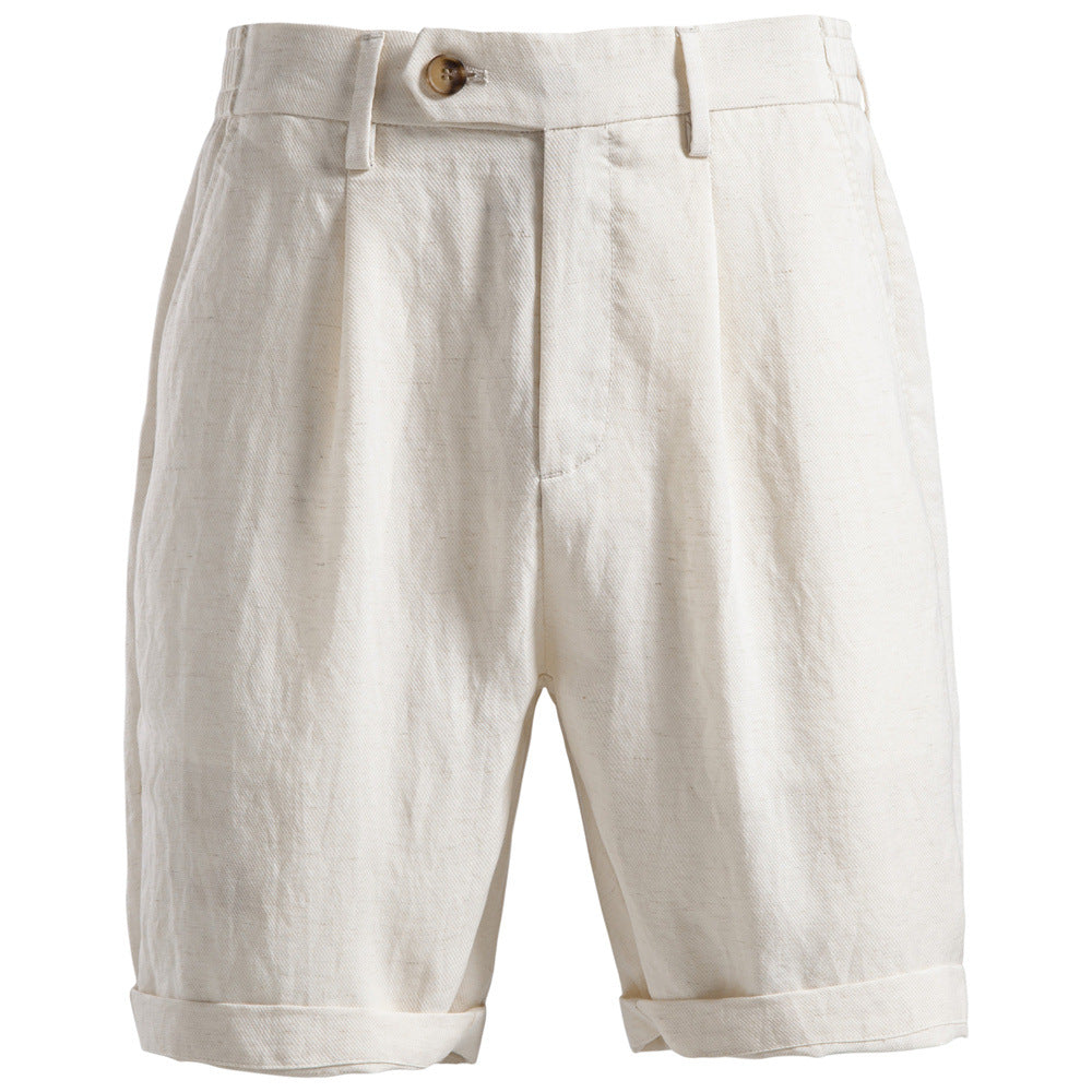 Business-Casual Lyocell Cotton Shorts Old Money Style