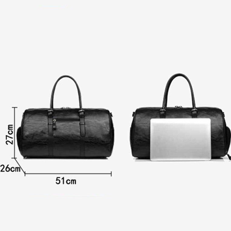Bolso de viaje de cuero sencillo de gran capacidad
