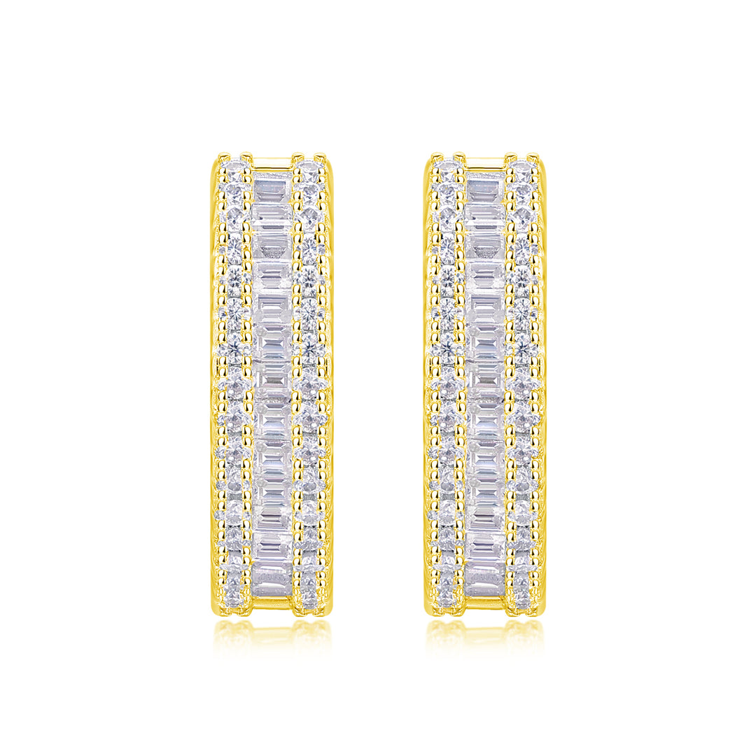 Pendientes de moissanita de alta calidad de plata 925 y platino