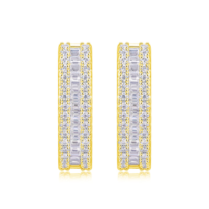Pendientes de moissanita de alta calidad de plata 925 y platino