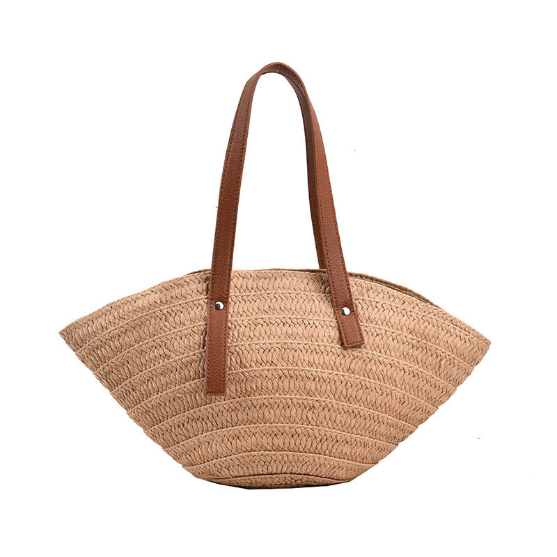 Bolso de playa de paja trenzada