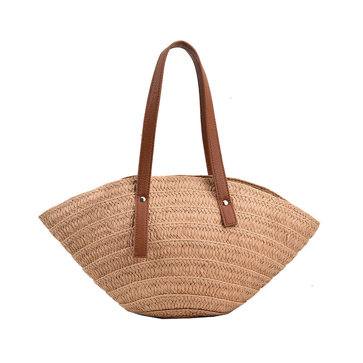 Bolso de playa de paja trenzada