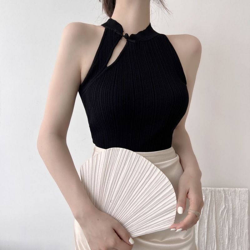 Short Summer Solid Color Top For Women