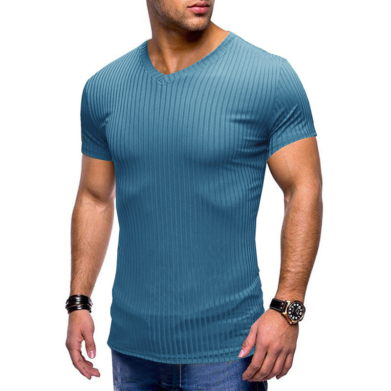 Solid Color Small V Neck European And American Men&