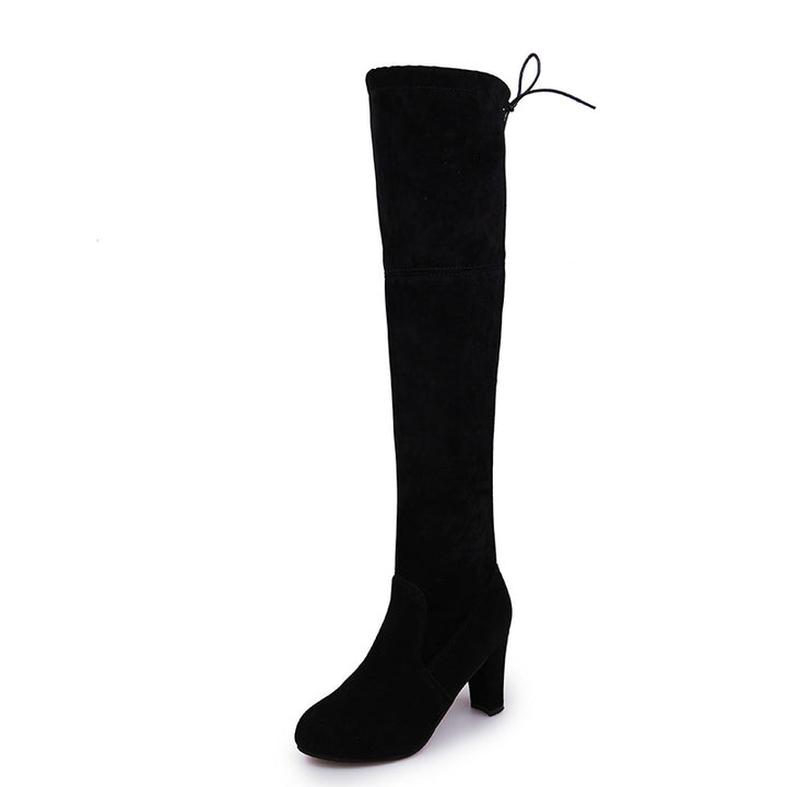 Botas Negras Altas Hasta la Rodilla para Mujer Zapatos de Tacón Alto Botas Largas