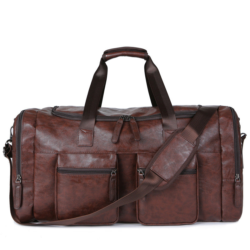Bolsa de Viaje de Cuero Sintético de Gran Capacidad para Hombre