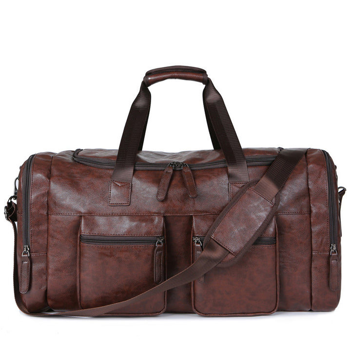 Bolsa de Viaje de Cuero Sintético de Gran Capacidad para Hombre