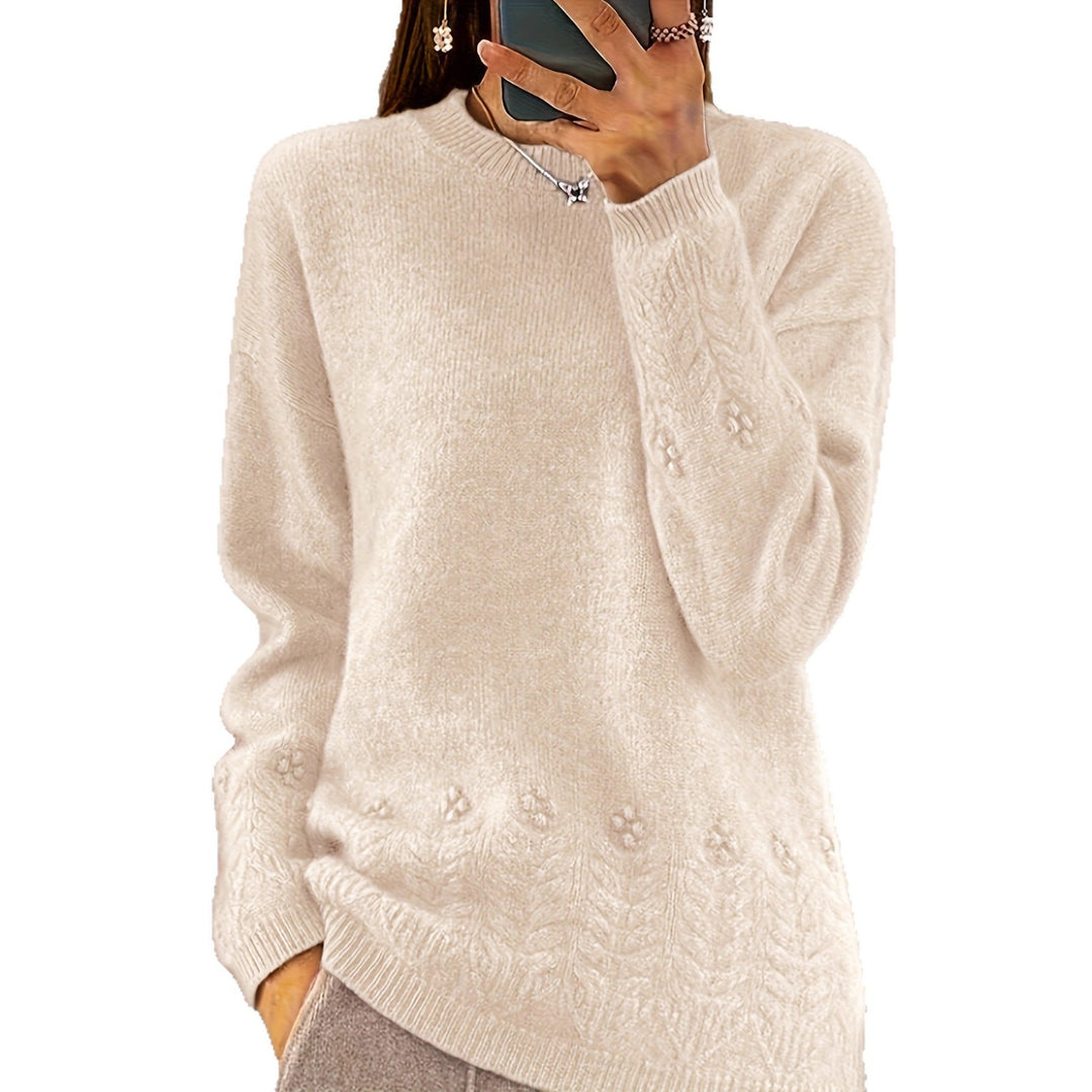 Solid Color Knitted Casual Top For Women