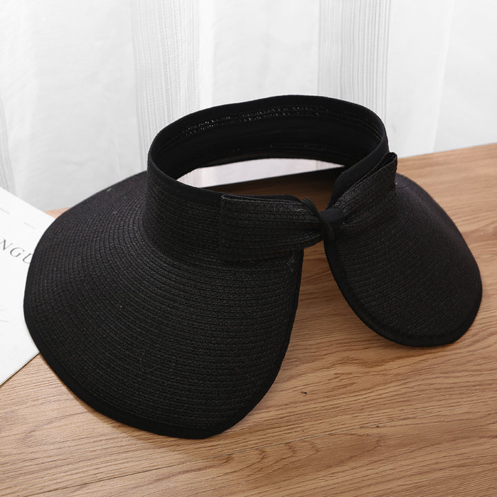 Sombrero de paja portátil plegable de verano con protección solar