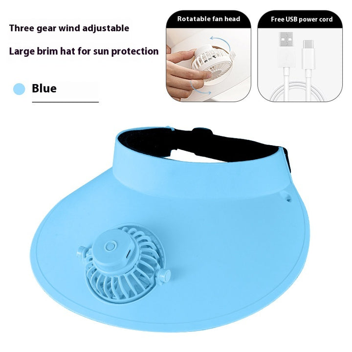 USB Rechargeable Sun Protection Adjustable Hat Fan