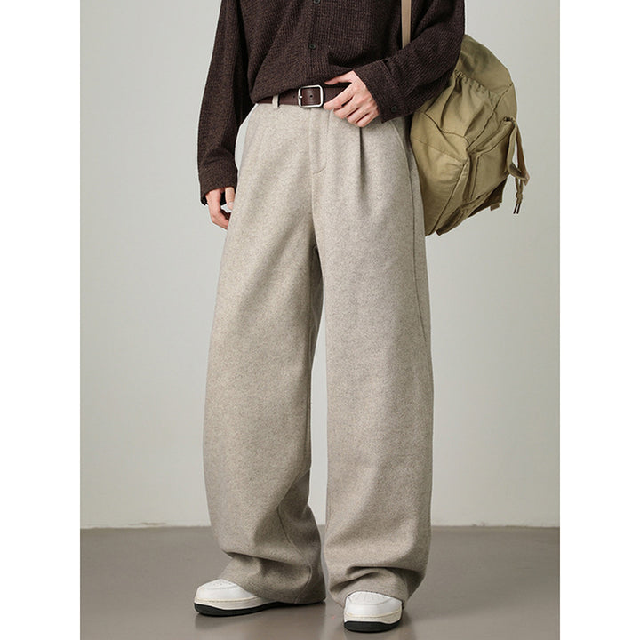 Thickened Wide-leg Pants Old-money Style Straight-leg