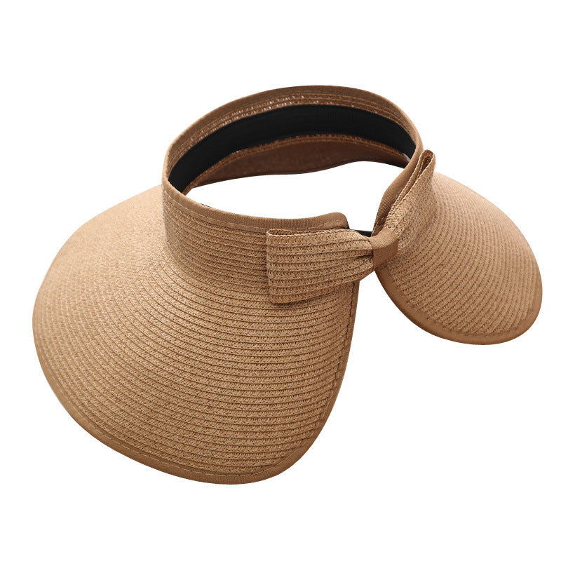 Sombrero de paja portátil plegable de verano con protección solar