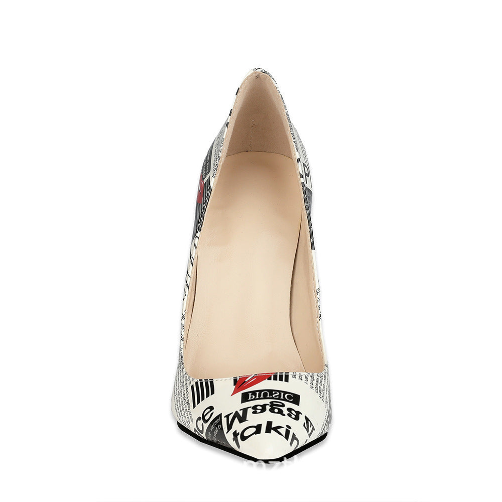 12cm Graffiti Fashion High Heels Women Women&