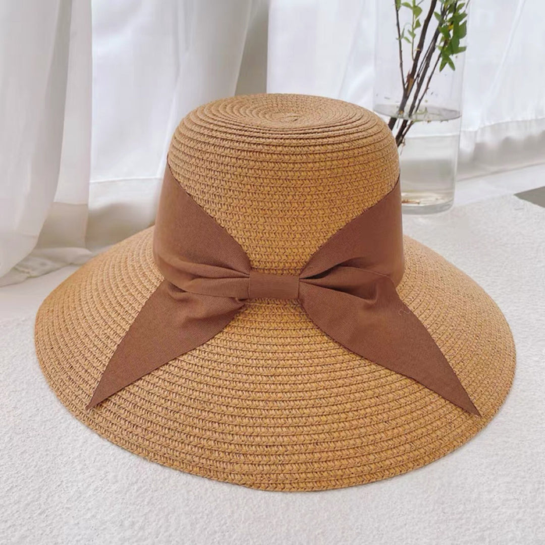 Sombrero de paja para mujer plegable parasol de playa