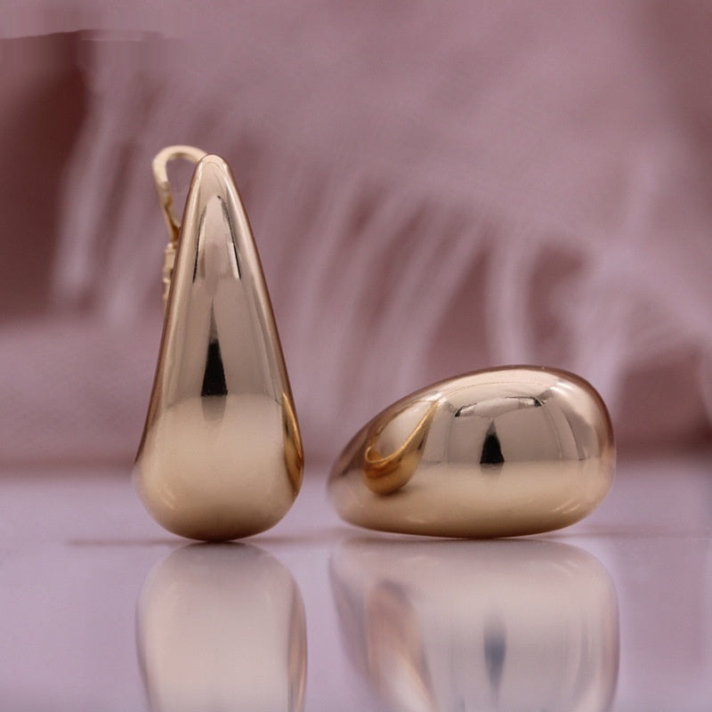 Pendientes de mujer de oro rosa 585 brillante de boutique