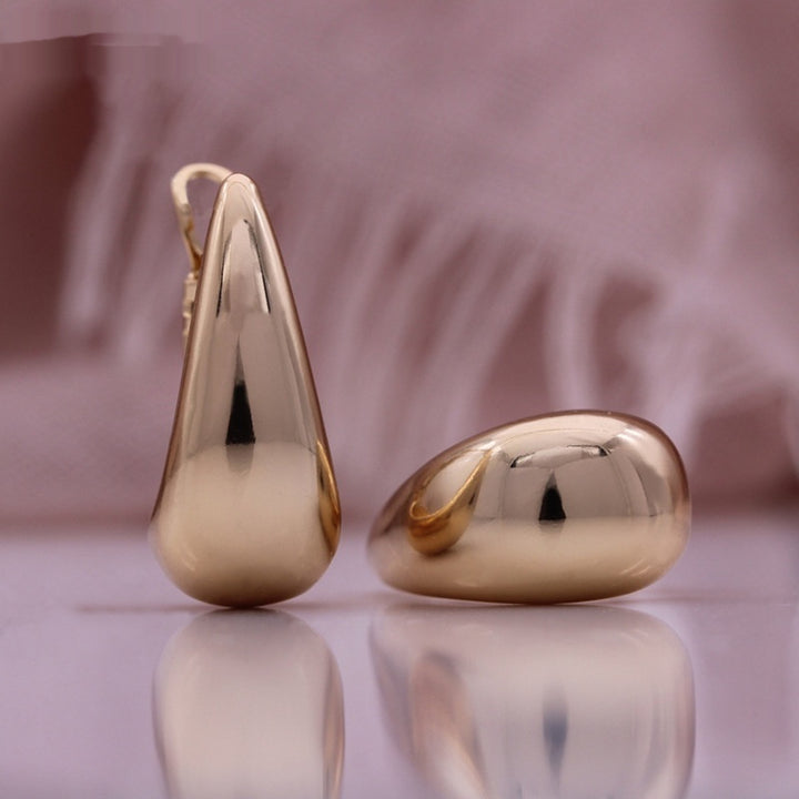 Pendientes de mujer de oro rosa 585 brillante de boutique
