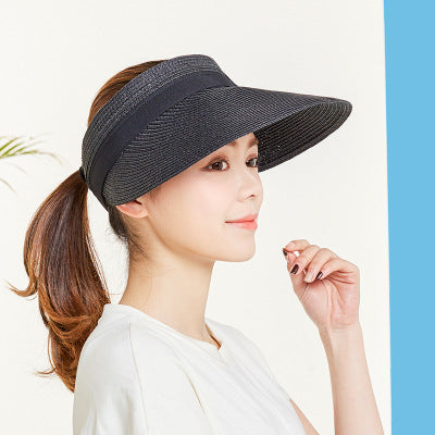 Protection Empty Top Fashion Straw Woven Foldable Sun Hat