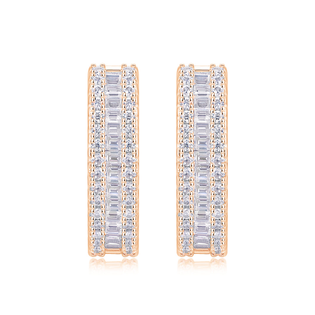 Pendientes de moissanita de alta calidad de plata 925 y platino