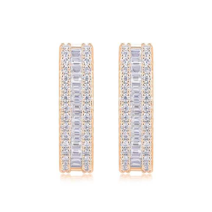 Pendientes de moissanita de alta calidad de plata 925 y platino