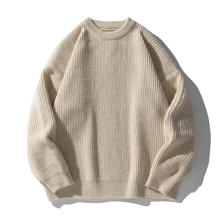 Thickened Chunky-Knit Crew-Neck Sweater For Men