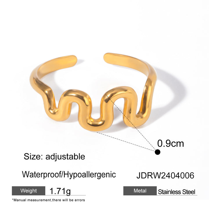 Nueva pulsera de acero de titanio estilo INS para mujer, acero inoxidable chapado en oro de 18 quilates, joyería de moda con brazalete ondulado