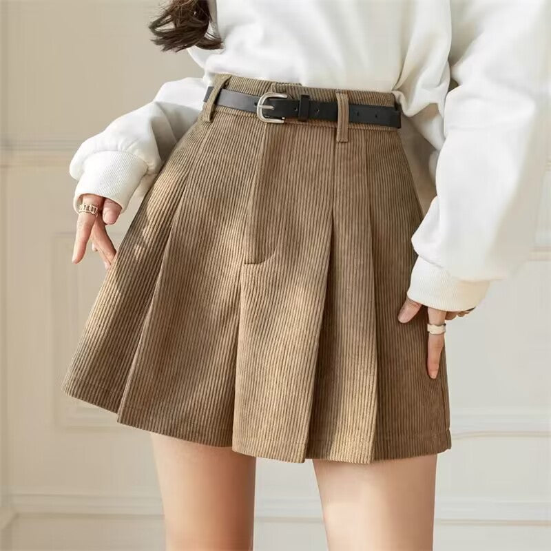 Pleated Casual Wide-leg Chic Shorts For Women