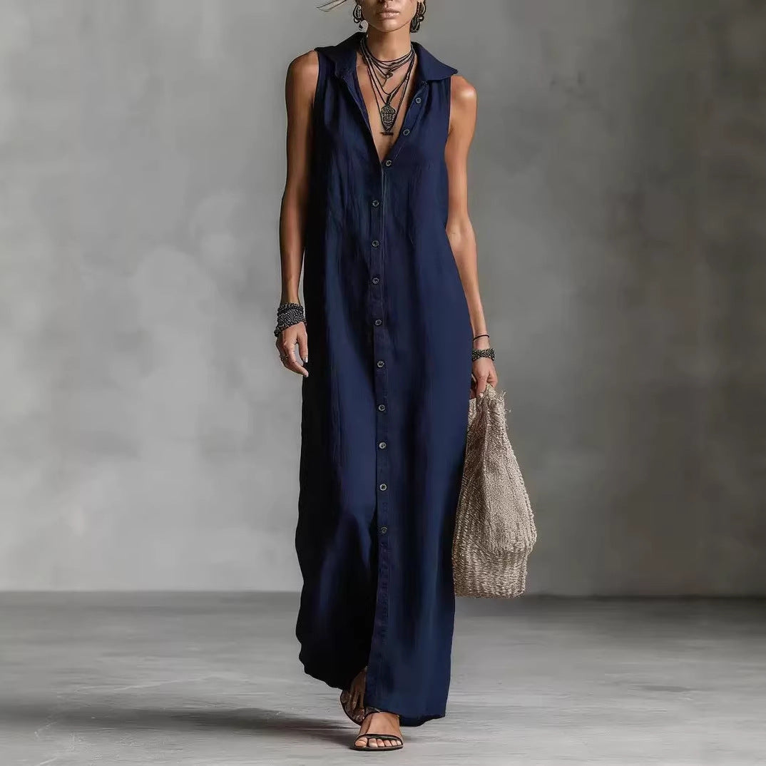 Sleeveless Long Dress Women&