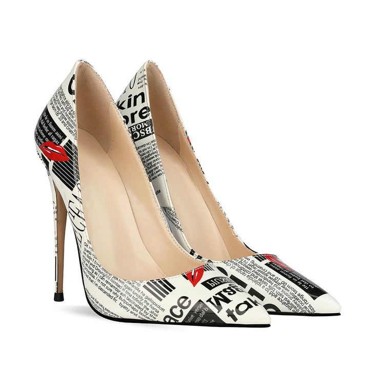 12cm Graffiti Fashion High Heels Women Women&